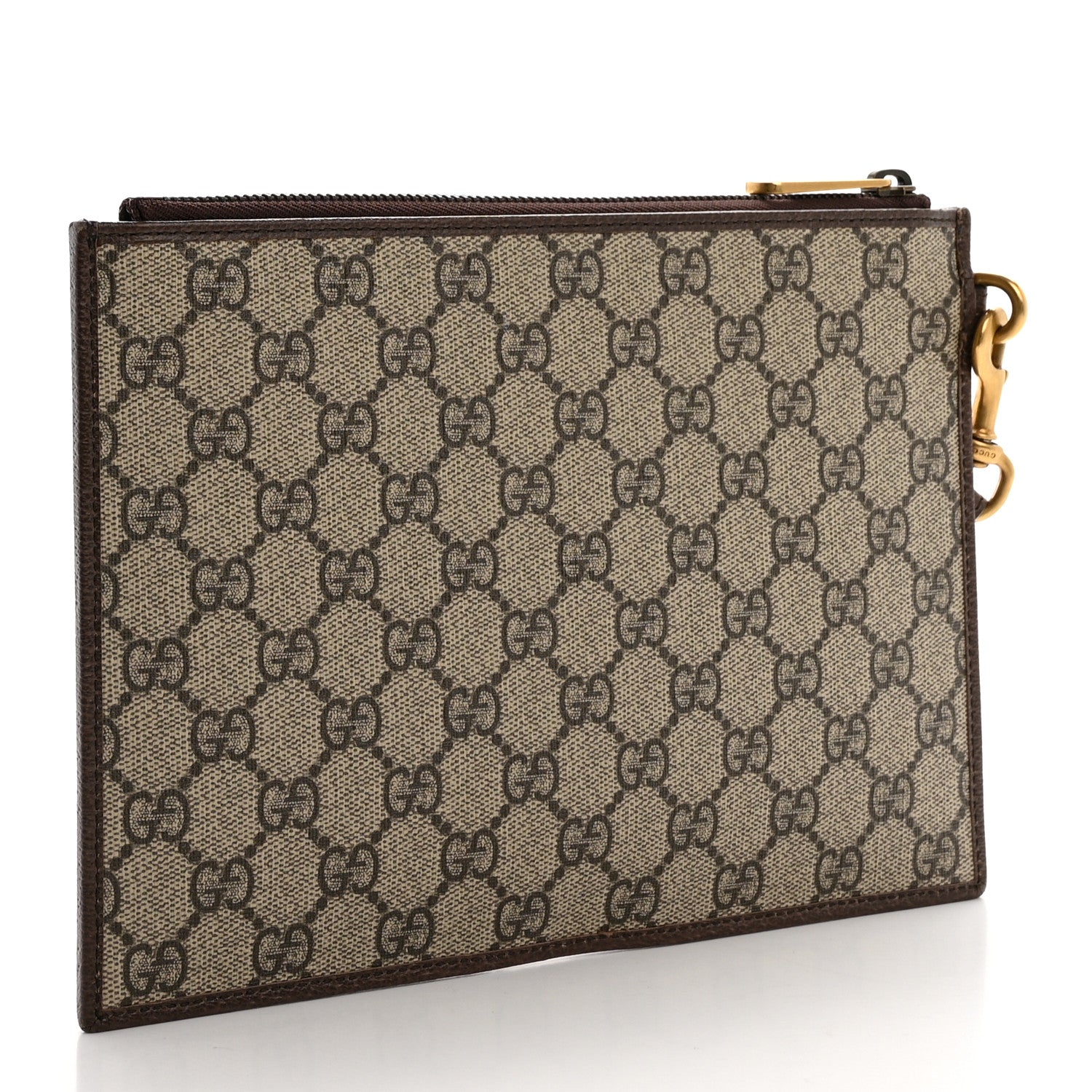 Gucci GG Supreme Monogram Web Ophidia Wristlet Pouch Brown 3 of 10