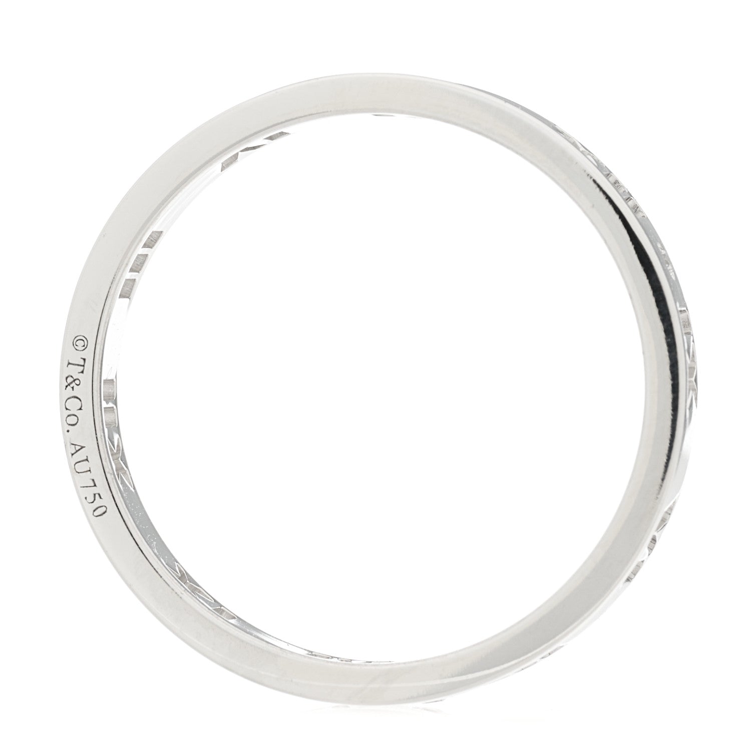 Tiffany 18K White Gold Diamond Atlas Pierced Ring 60 9 4 of 5