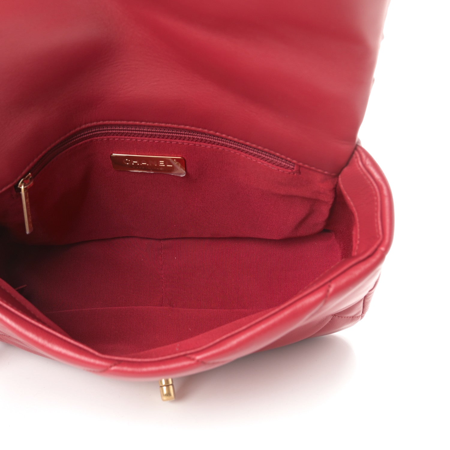 Chanel Goatskin Quilted Medium Chanel 19 Flap Red 5 of 11