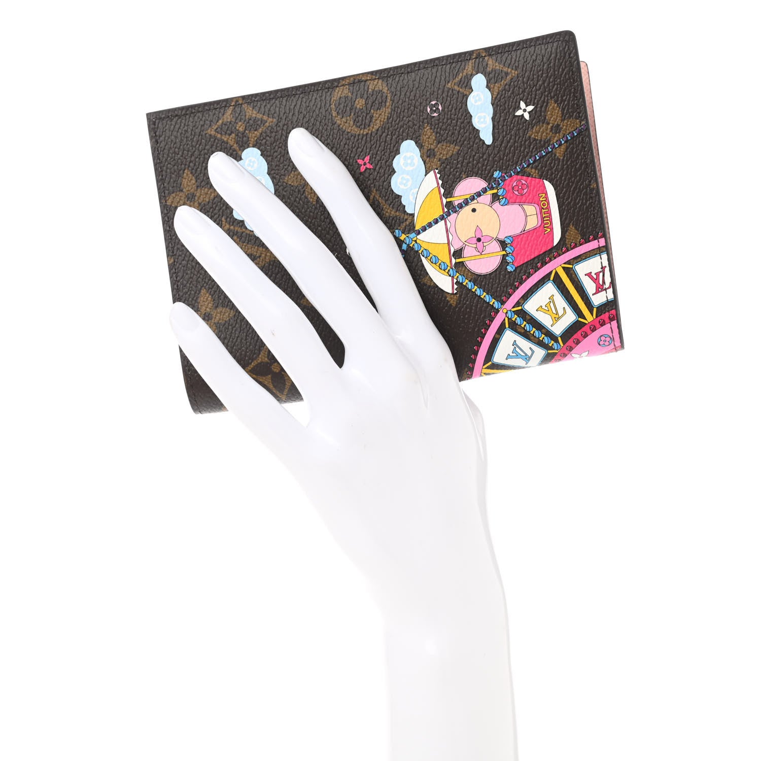 Louis Vuitton Monogram 2020 Christmas Animation Big Wheel Passport Cover Rose Ballerine 2 of 8