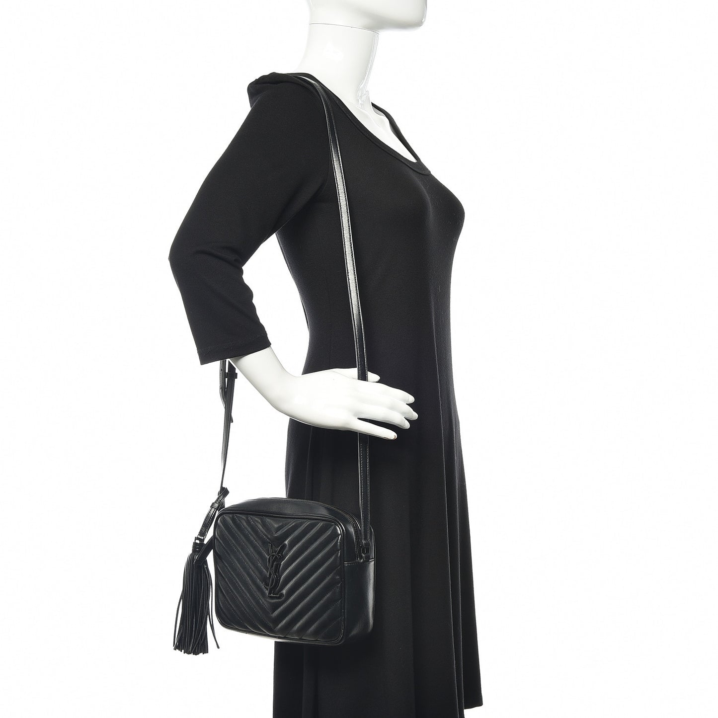 Calfskin Matelasse Monogram Lou Camera Bag Black
