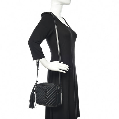 Saint Laurent Calfskin Matelasse Monogram Lou Camera Bag Black 2 of 12