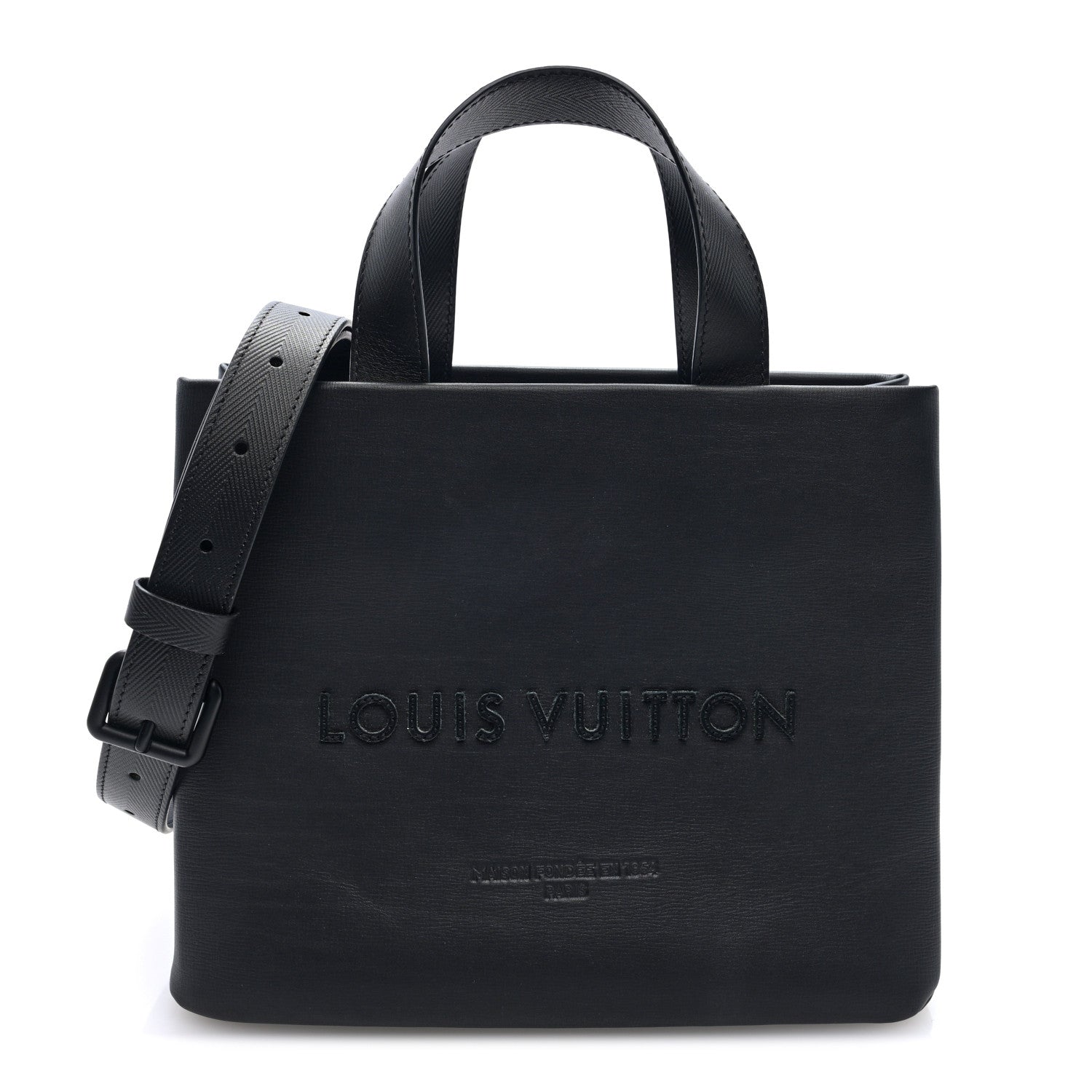Louis Vuitton Calfskin Mini Shopper Tote  Black 1 of 8