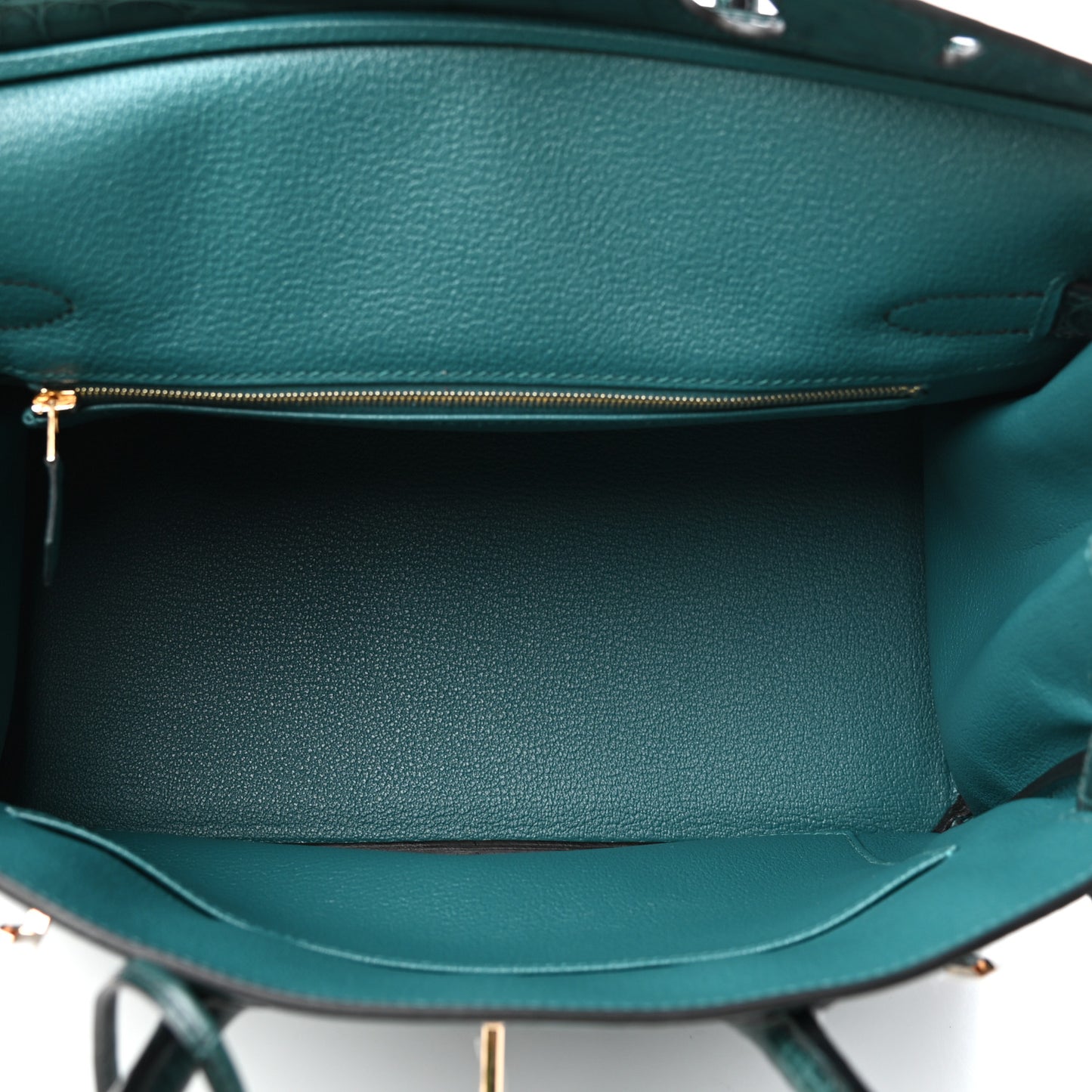 Togo Matte Alligator Birkin Touch 30 Vert Bosphore