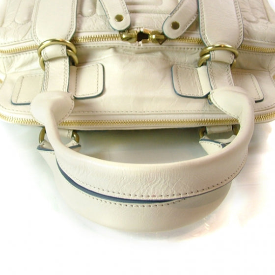 Leather Bay Tote Ivory Blanc