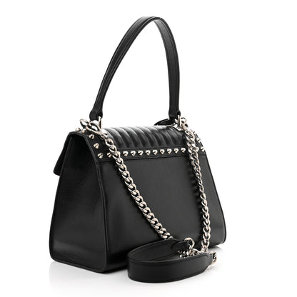 Prada Glace Calfskin Studded Sound Shoulder Bag Black 3 of 8