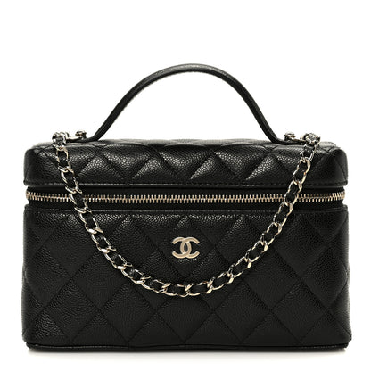 Chanel Caviar Quilted Top Handle Slim Vanity With Chain Black 1 of 11