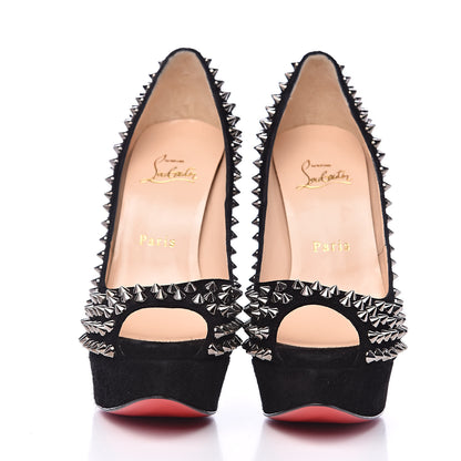 Christian Louboutin Veau Velours Lady Peep Spikes 150 Pumps 37.5 Black 2 of 8