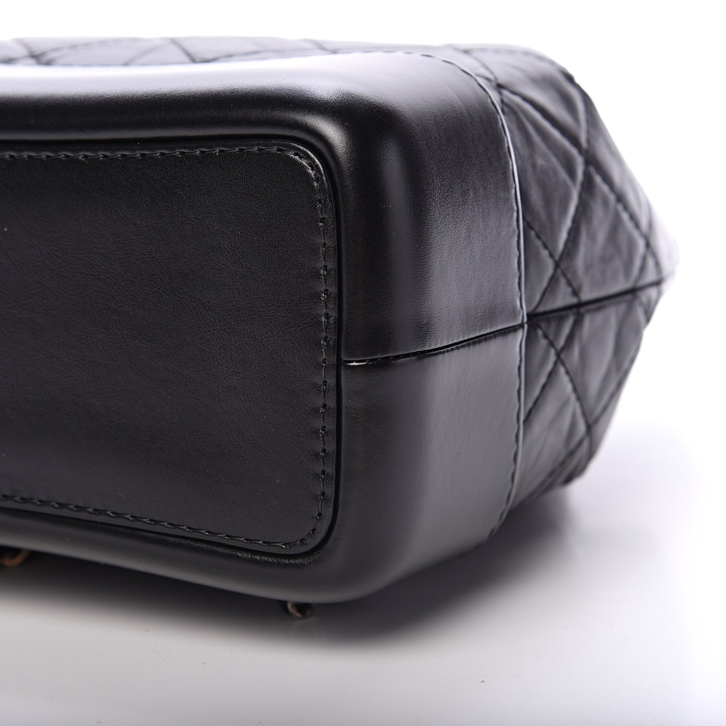 Aged Calfskin Quilted Small Gabrielle Backpack Black