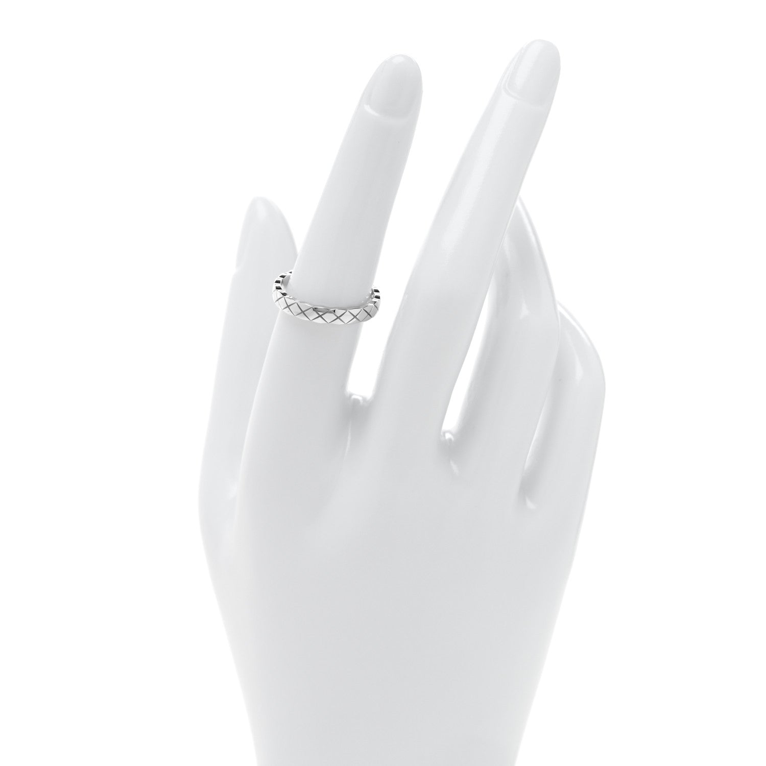 Chanel 18K White Gold Mini Coco Crush Ring 54 7 2 of 4