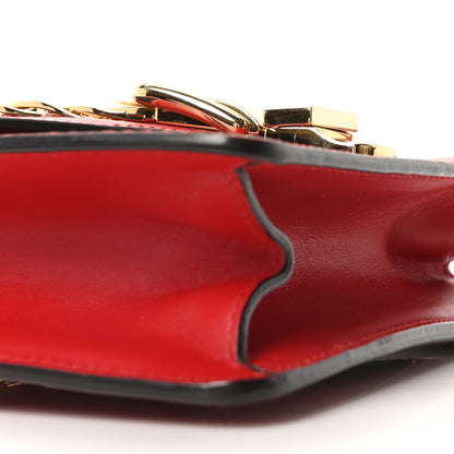 Gucci Calfskin Mini Sylvie Chain Shoulder Bag Hibiscus Red 9 of 10