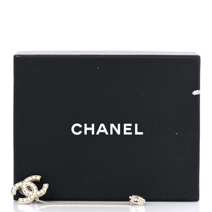 Chanel Pearl CC Chain Cuff Single Clip on Earring Gold Pearly White 5 of 5