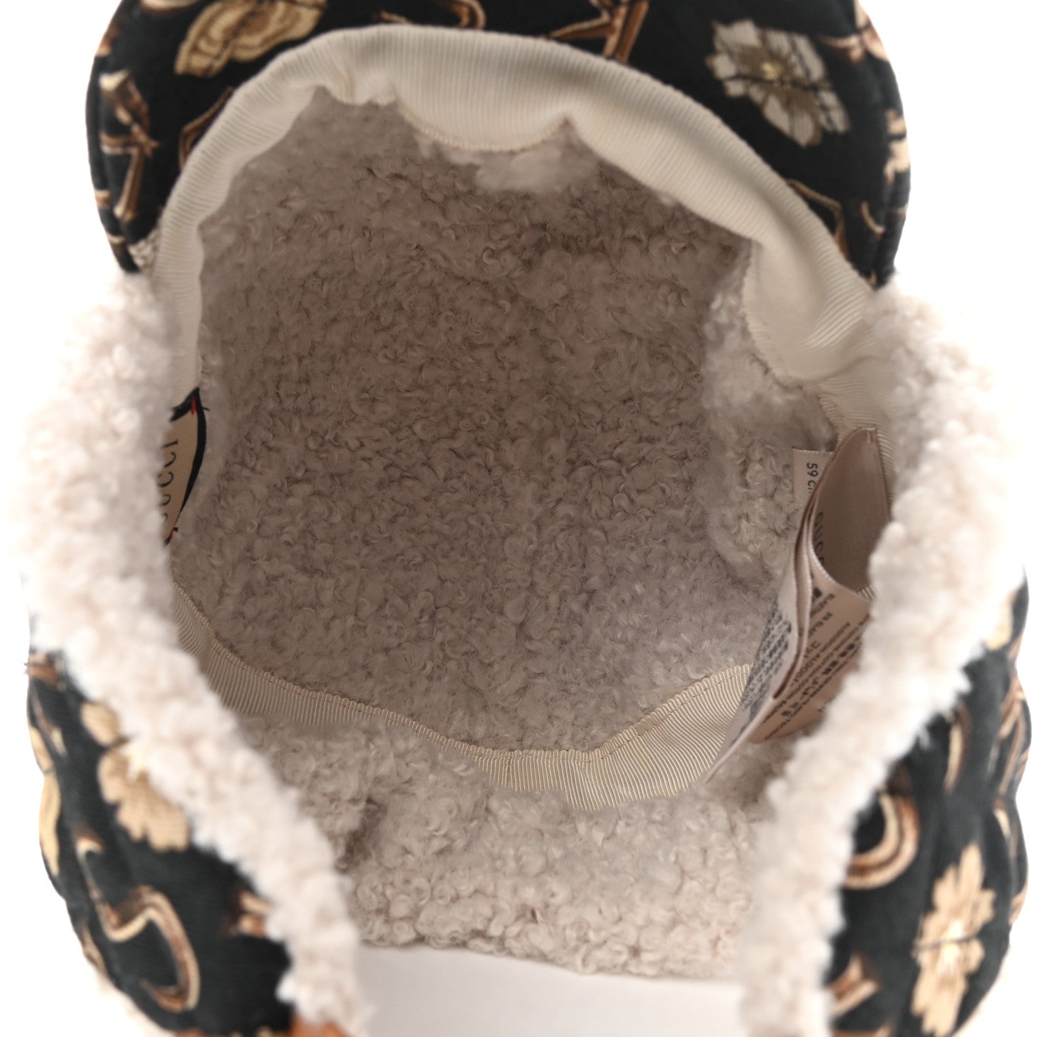 Gucci X KEN SCOTT Canvas Shearling Floral Print Cap Hat L Multicolor 7 of 12