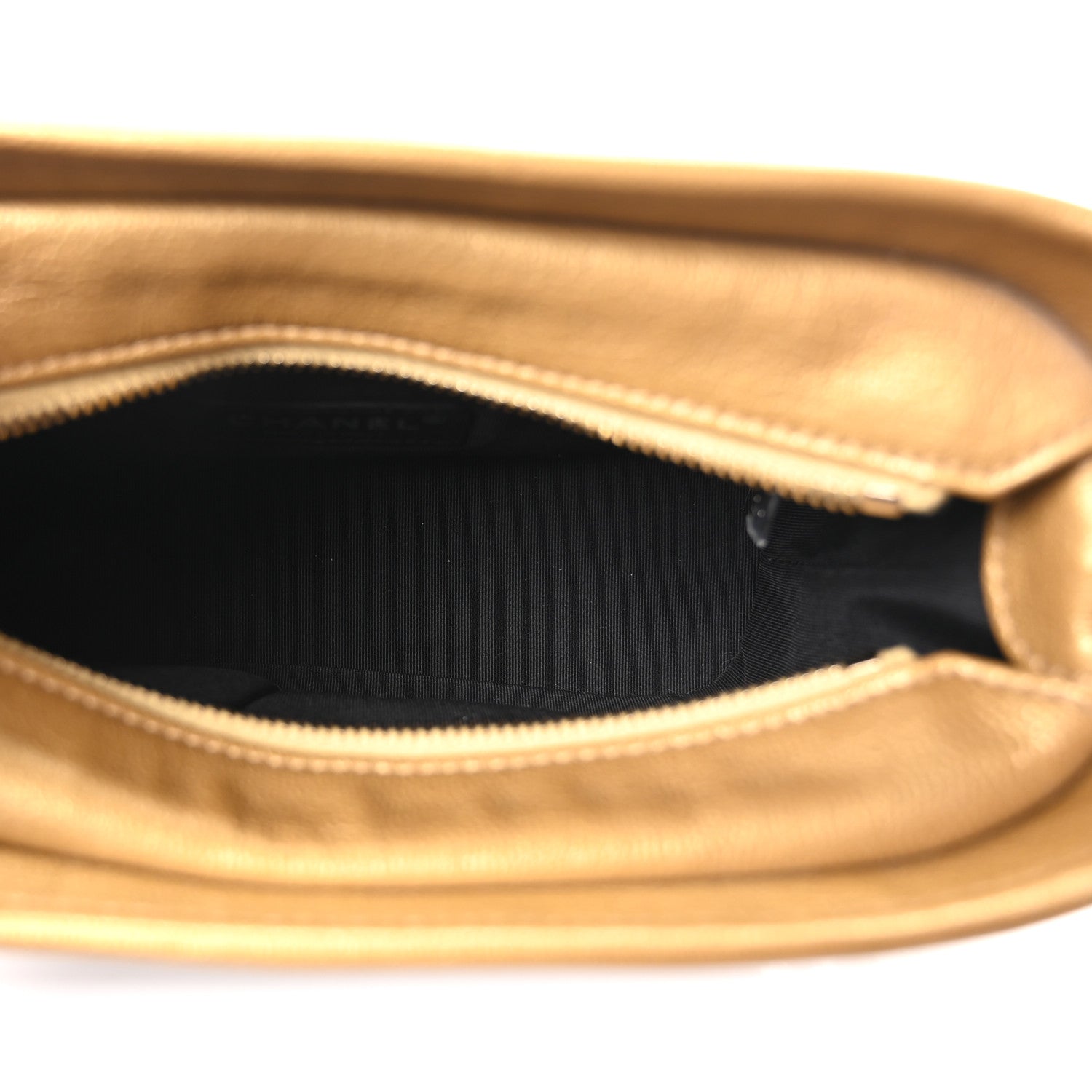 Chanel Metallic Goatskin Quilted Small Gabrielle Hobo Gold Black 5 of 11