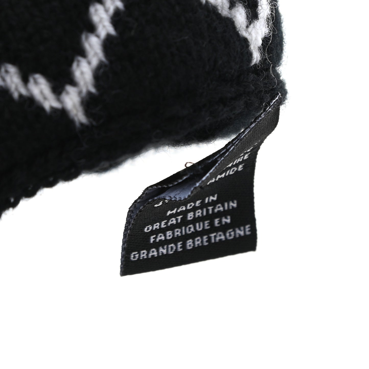 Cashmere Blend CC Gloves Black White