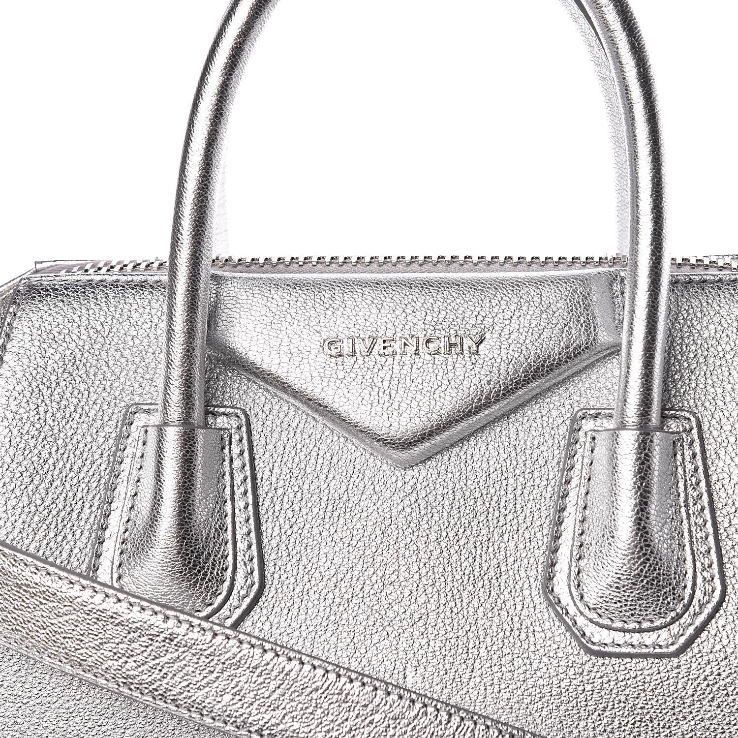Givenchy Metallic Sugar Goatskin Small Antigona Silver 10 of 10
