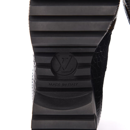 Louis Vuitton Suede Calfskin Monogram Laureate Platform Desert Boots 36 Black 7 of 9
