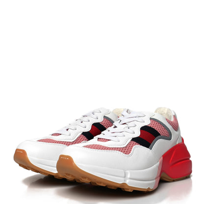 Gucci Lavaredo Eco Fabric Mesh Web Womens Rhyton Reflective Sneakers 37 Great White Water Rose Silver 3 of 10