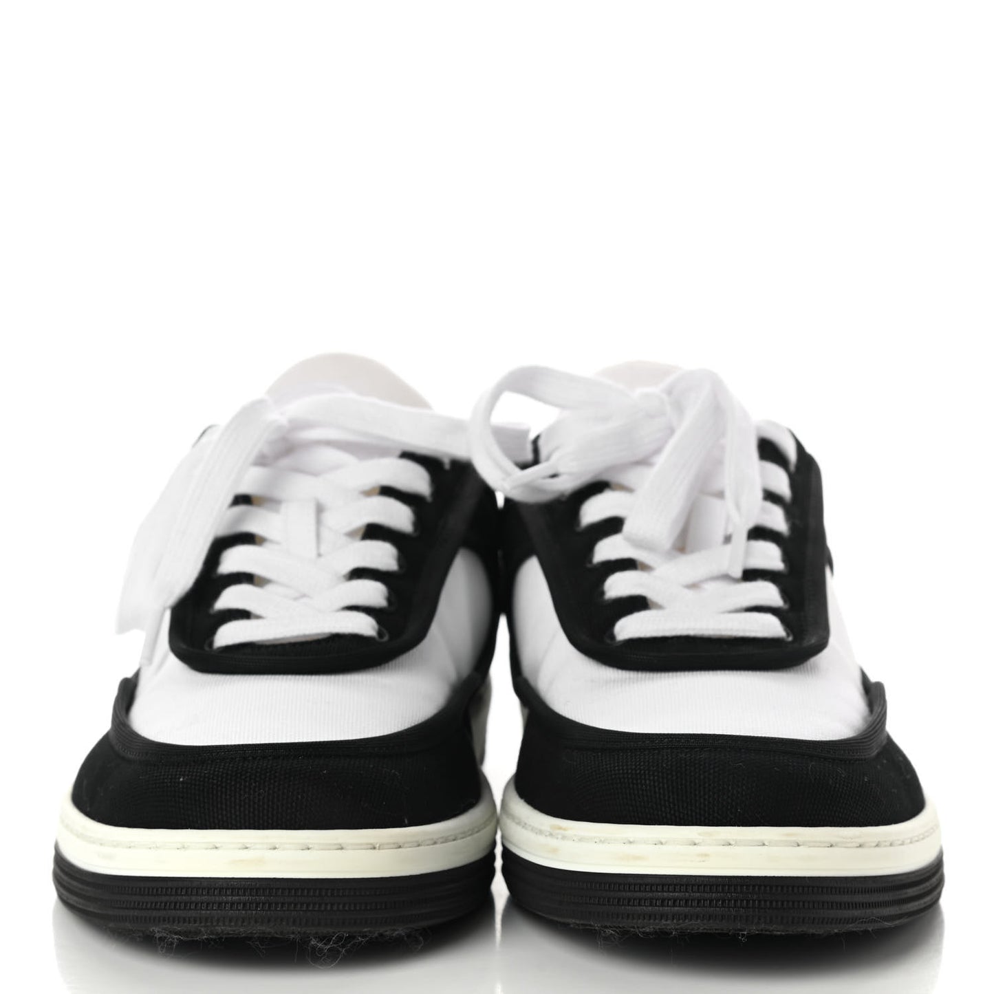 Fabric Womens Logo Sneakers 37 Black White