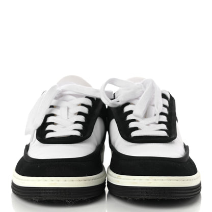 Chanel Fabric Womens Logo Sneakers 37 Black White 2 of 10