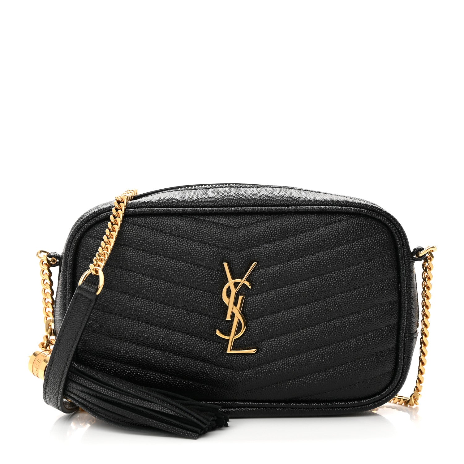Saint Laurent Grain De Poudre Matelasse Monogram Mini Lou Camera Bag Black 1 of 11
