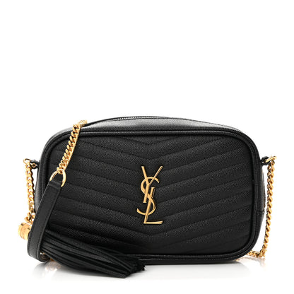 Saint Laurent Grain De Poudre Matelasse Monogram Mini Lou Camera Bag Black 1 of 11