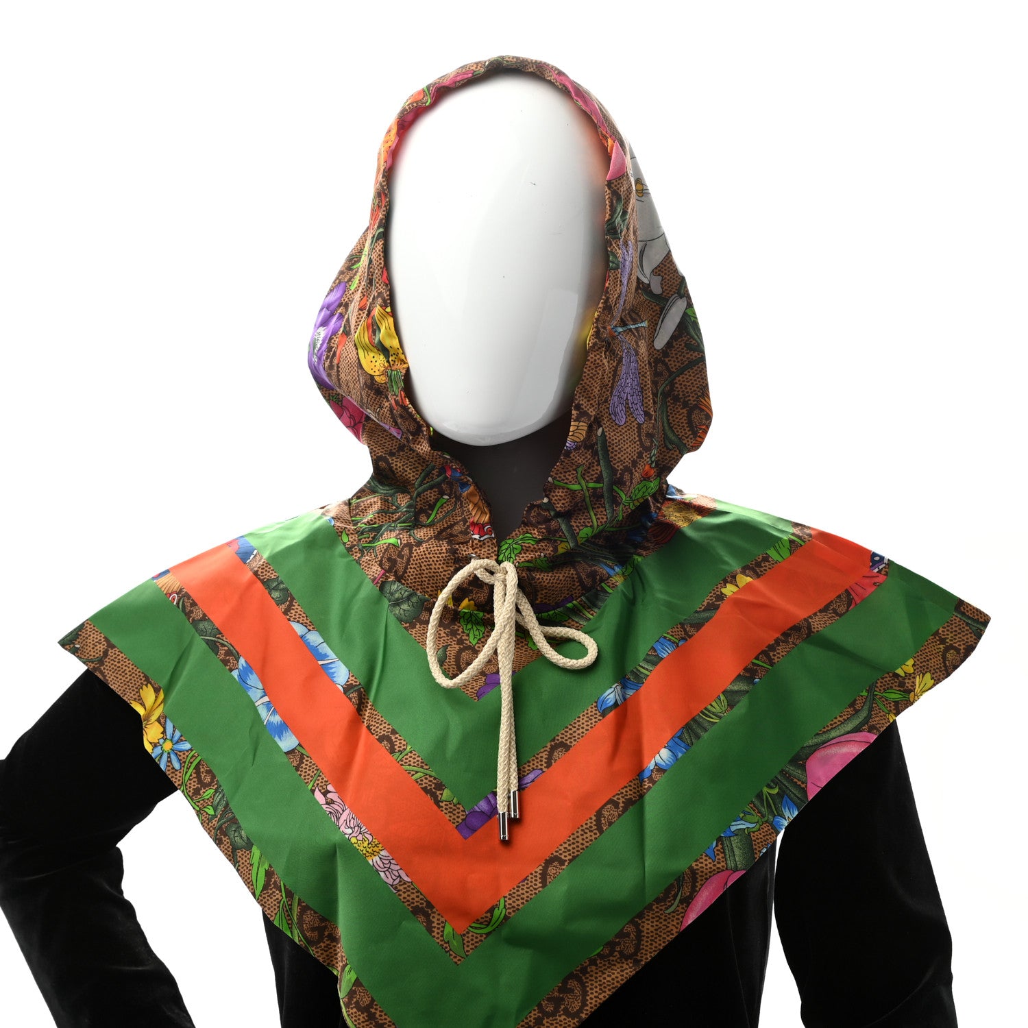 Gucci Polyamide Flora Monogram Rain Hood Green 2 of 5