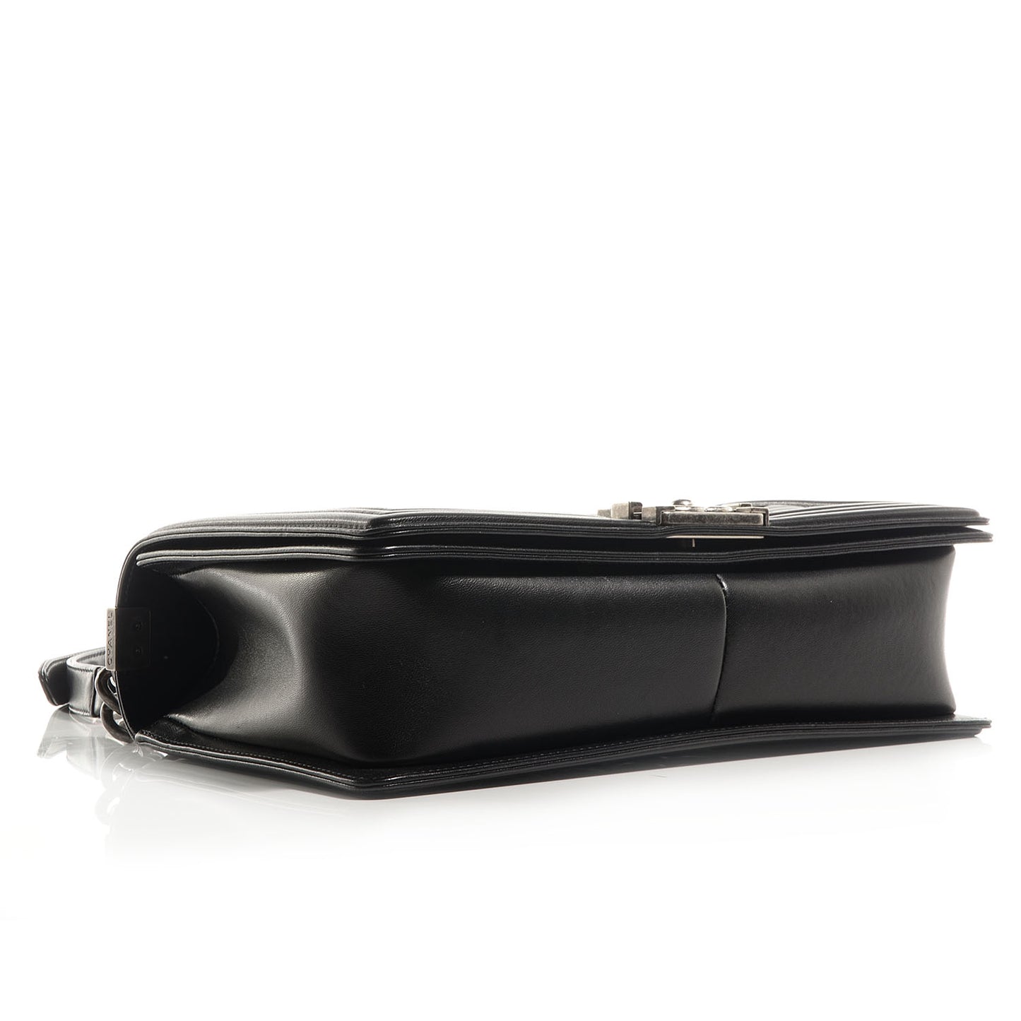 Lambskin Quilted Large Boy Flap Black