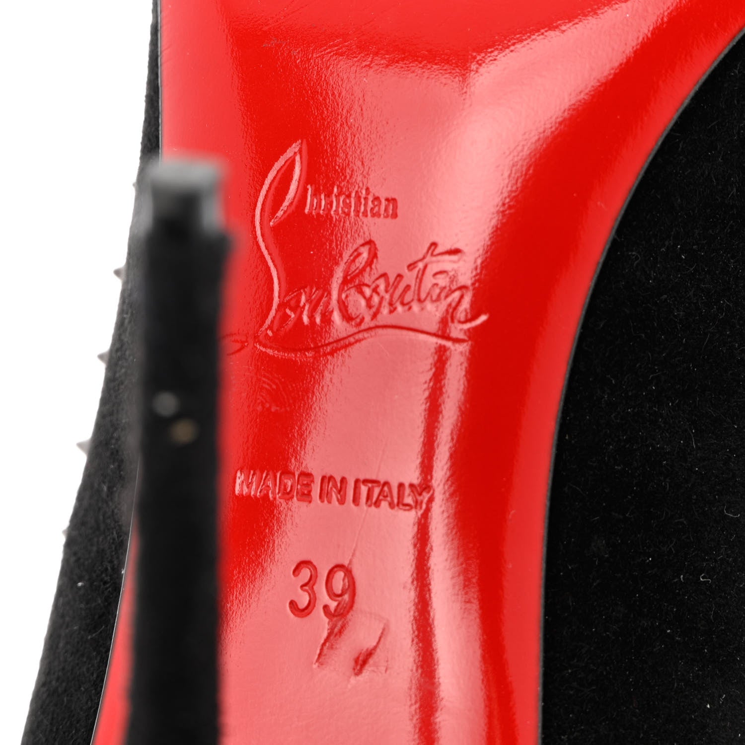 Christian Louboutin Veau Velours Anjalina 100 Pumps 39 Black 7 of 19
