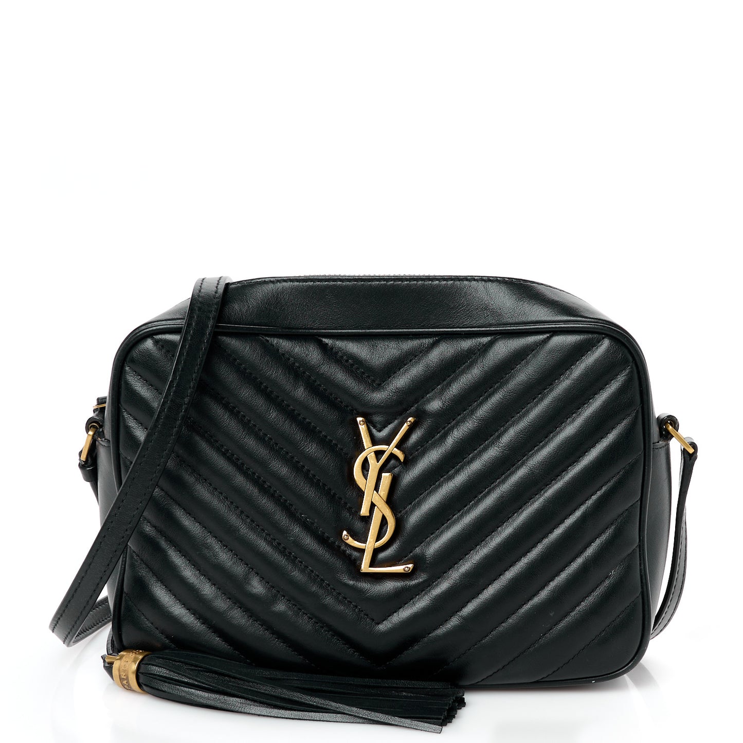 Calfskin Matelasse Monogram Lou Camera Bag Black