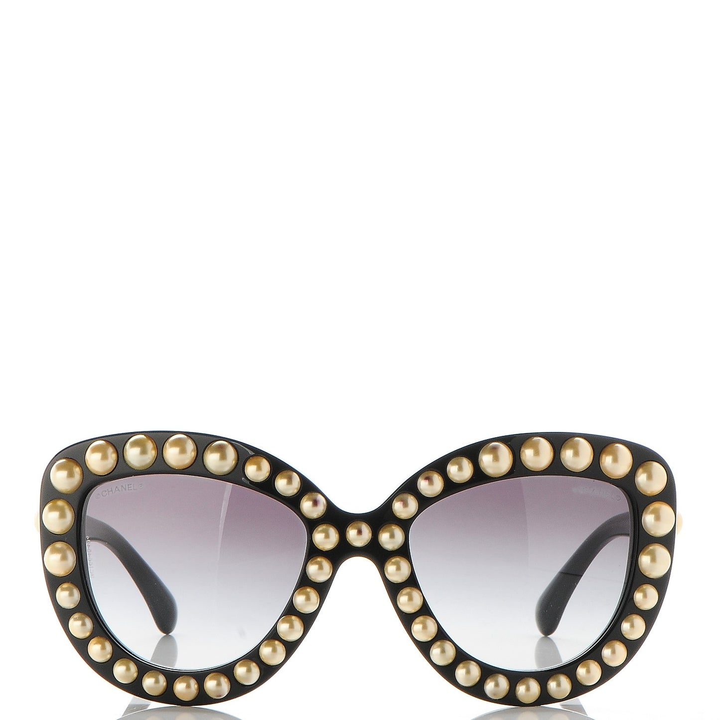 Pearl Cat Eye Sunglasses Gold Black