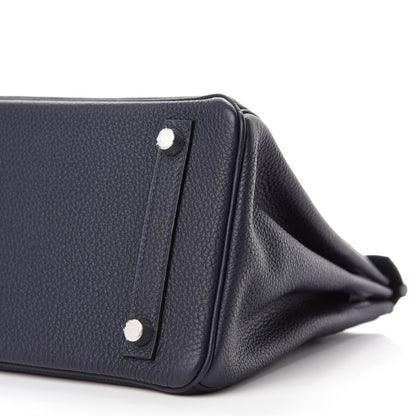 Hermes Togo Swift Officier Birkin 25 Bleu Nuit Vert Cypress 7 of 11