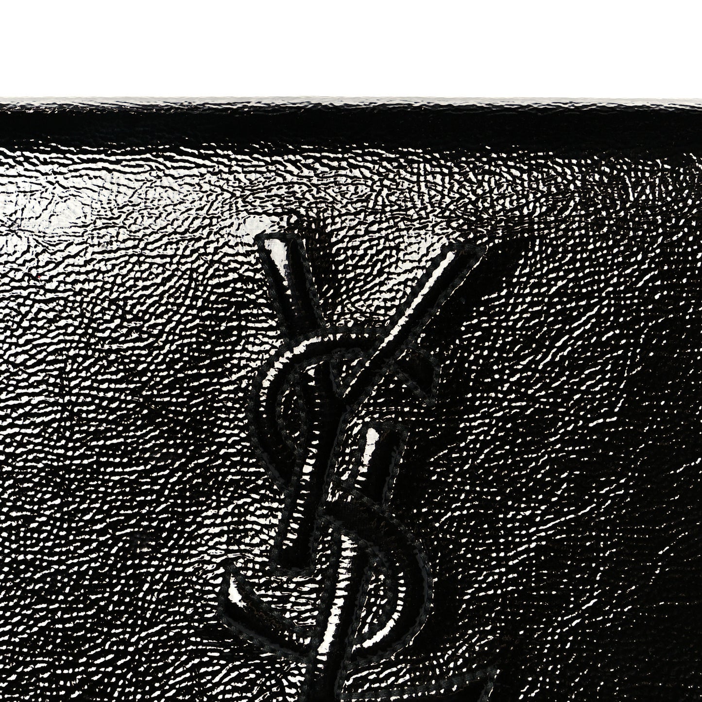 Textured Patent Monogram Large Belle De Jour Clutch Black