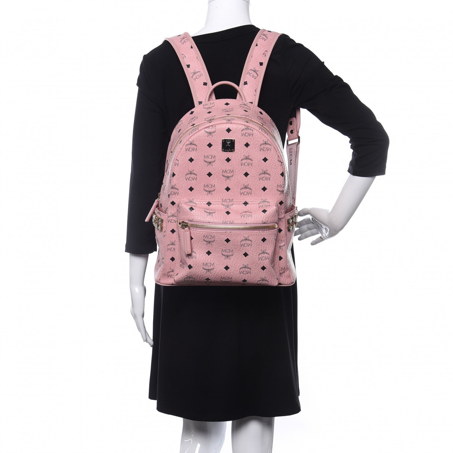 MCM Visetos Small Side Stud Stark Backpack Soft Pink 2 of 10