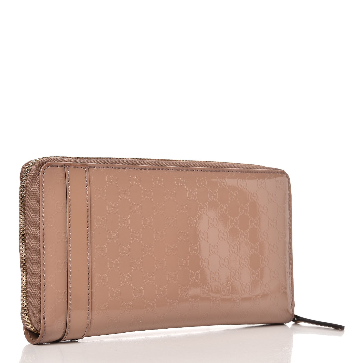 Patent Microguccissima Nice Zip Around Wallet Dark Cipria