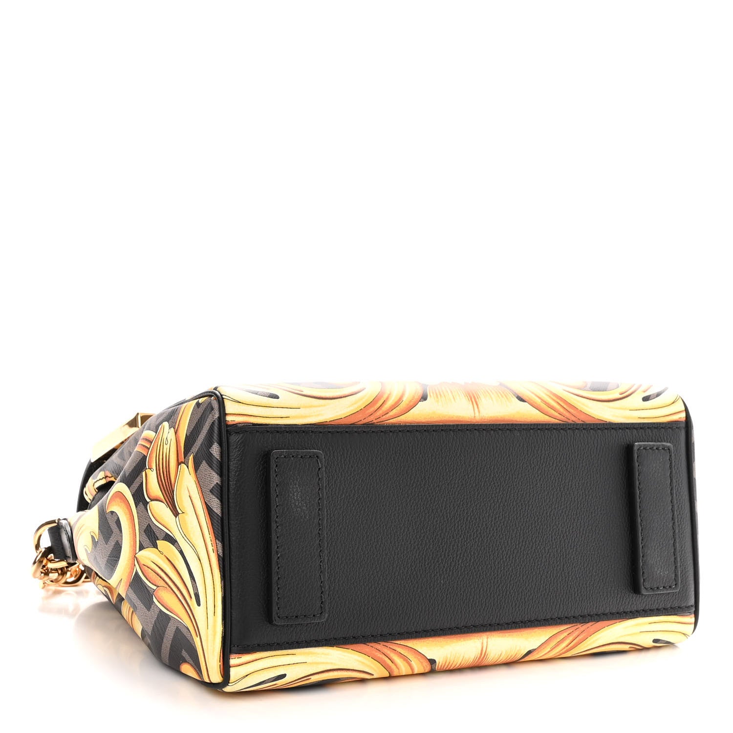 Versace X FENDI Grained Calfskin Fendace La Medusa Medium Top Handle Bag Black Multicolor 4 of 10