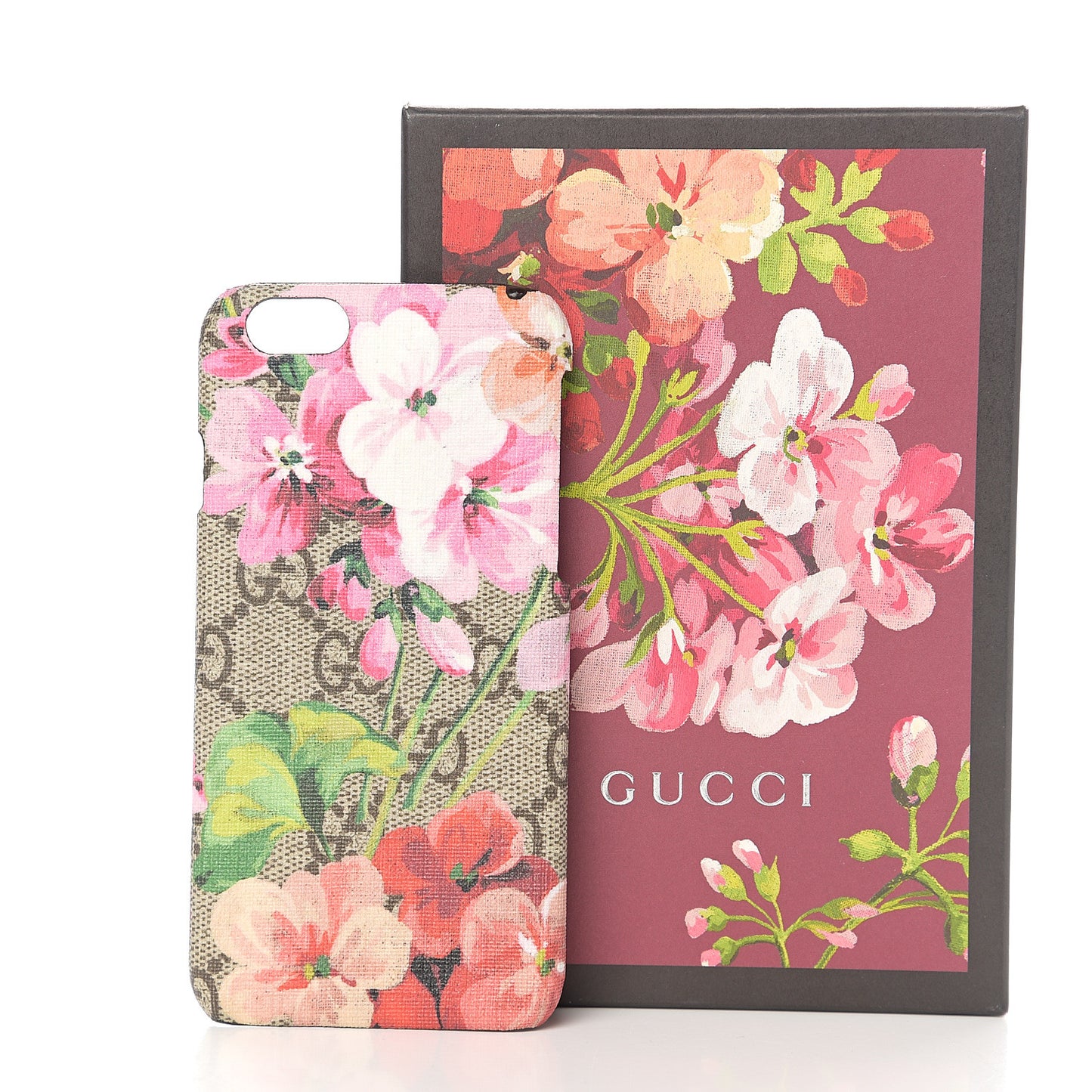 GG Supreme Monogram Blooms iPhone 6 Case Beige Multicolor Dry Rose