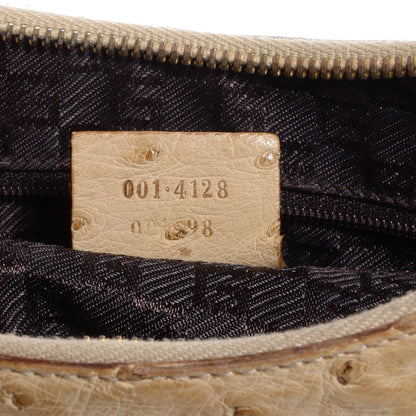 Gucci Ostrich Canvas Small Hobo Beige 7 of 7