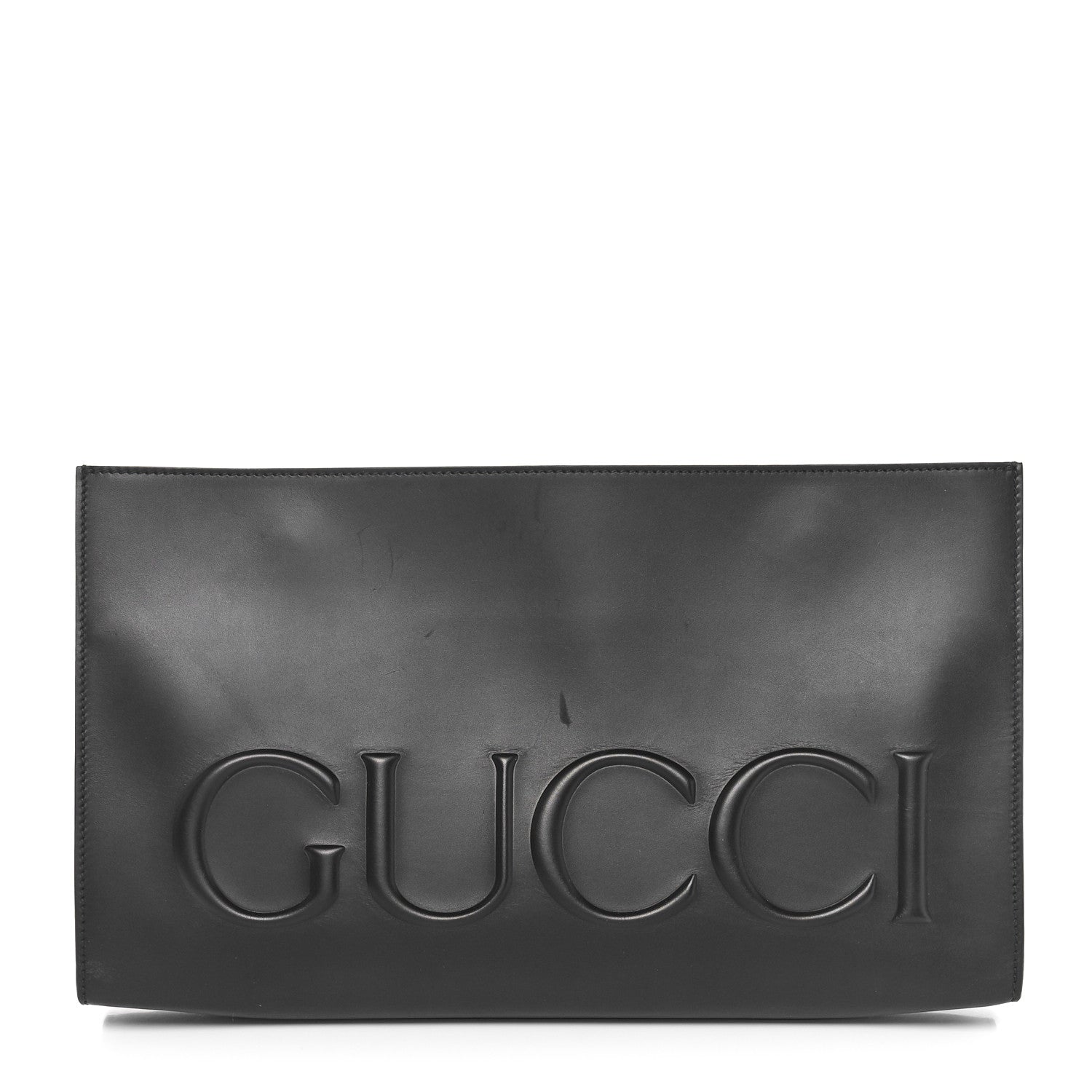 Gucci Calfskin Embossed XL Clutch Black 1 of 11