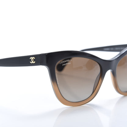 Chanel Acetate CC Cat Eye Summer Sunglasses 5350 Black Beige 7 of 8