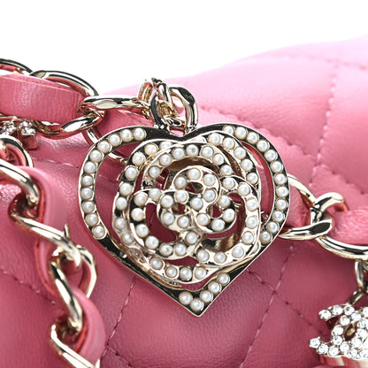Chanel Lambskin Quilted Valentine Charms Mini Rectangular Flap Pink 11 of 12
