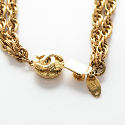 Chanel Pearl Crystal Necklace Gold 8 of 8