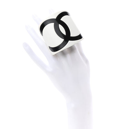 Chanel Resin CC Cuff White Black 2 of 4