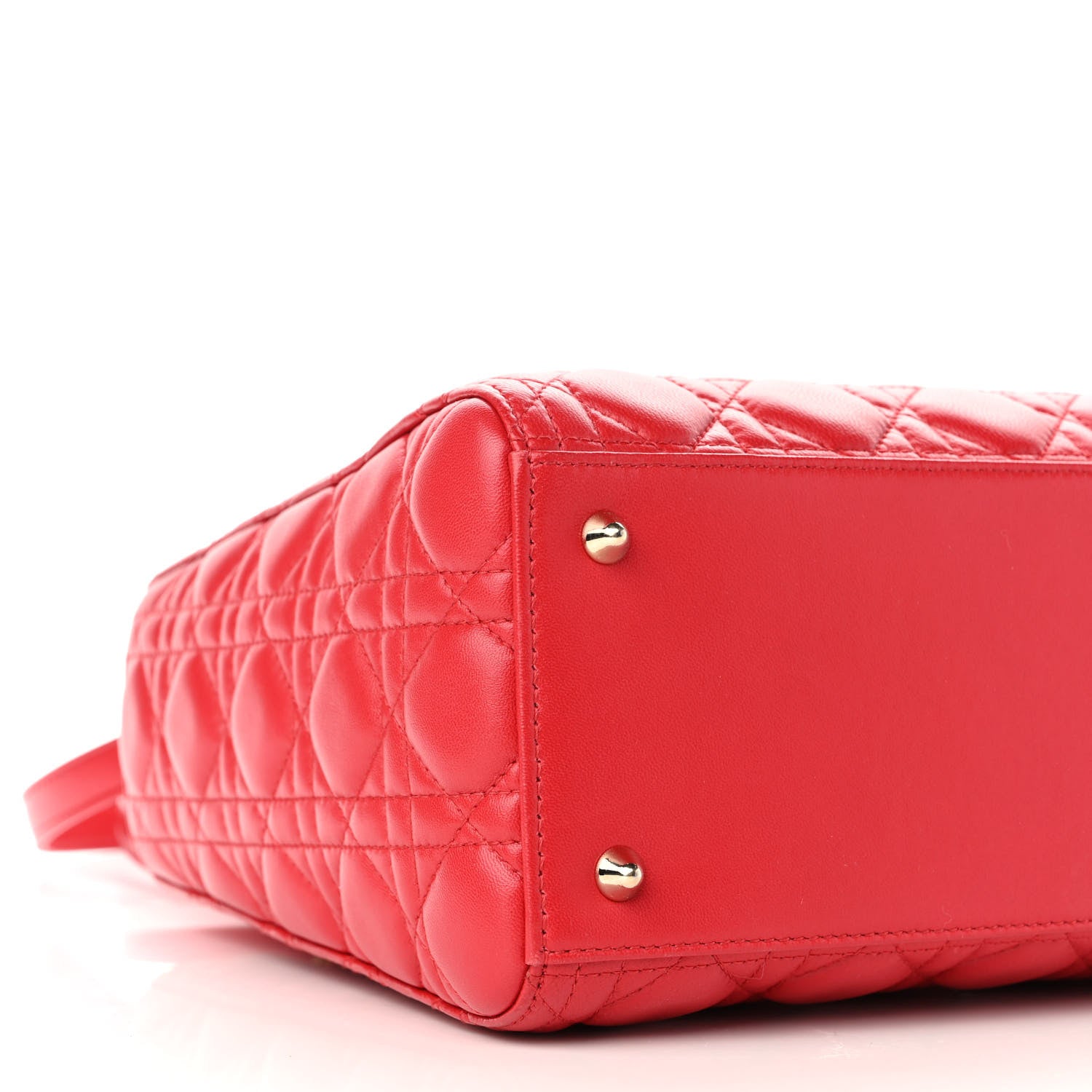 Christian Dior Lambskin Cannage Medium Lady Dior Red 9 of 10