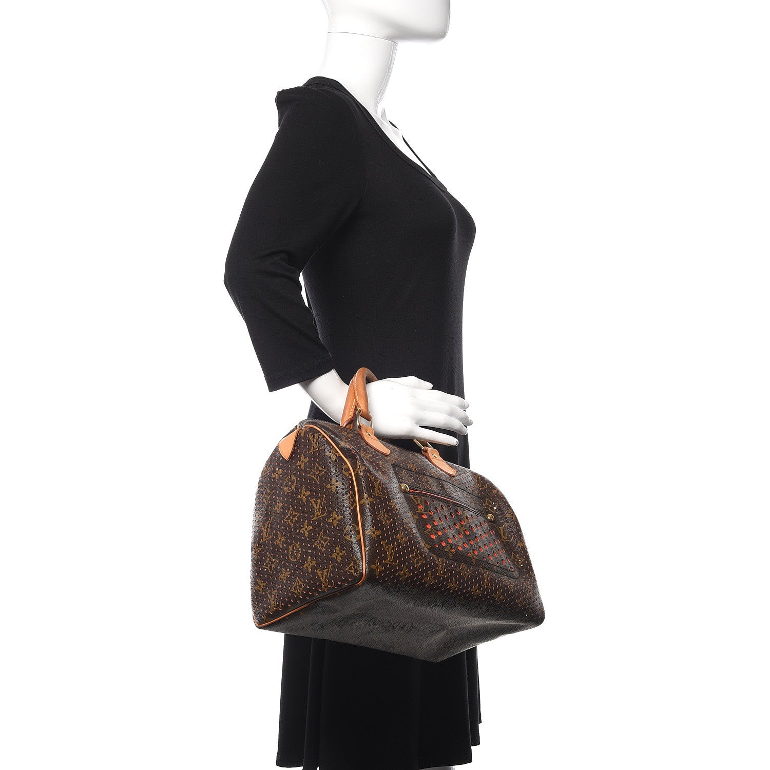 Louis Vuitton Monogram Perforated Speedy 30 Orange 2 of 14