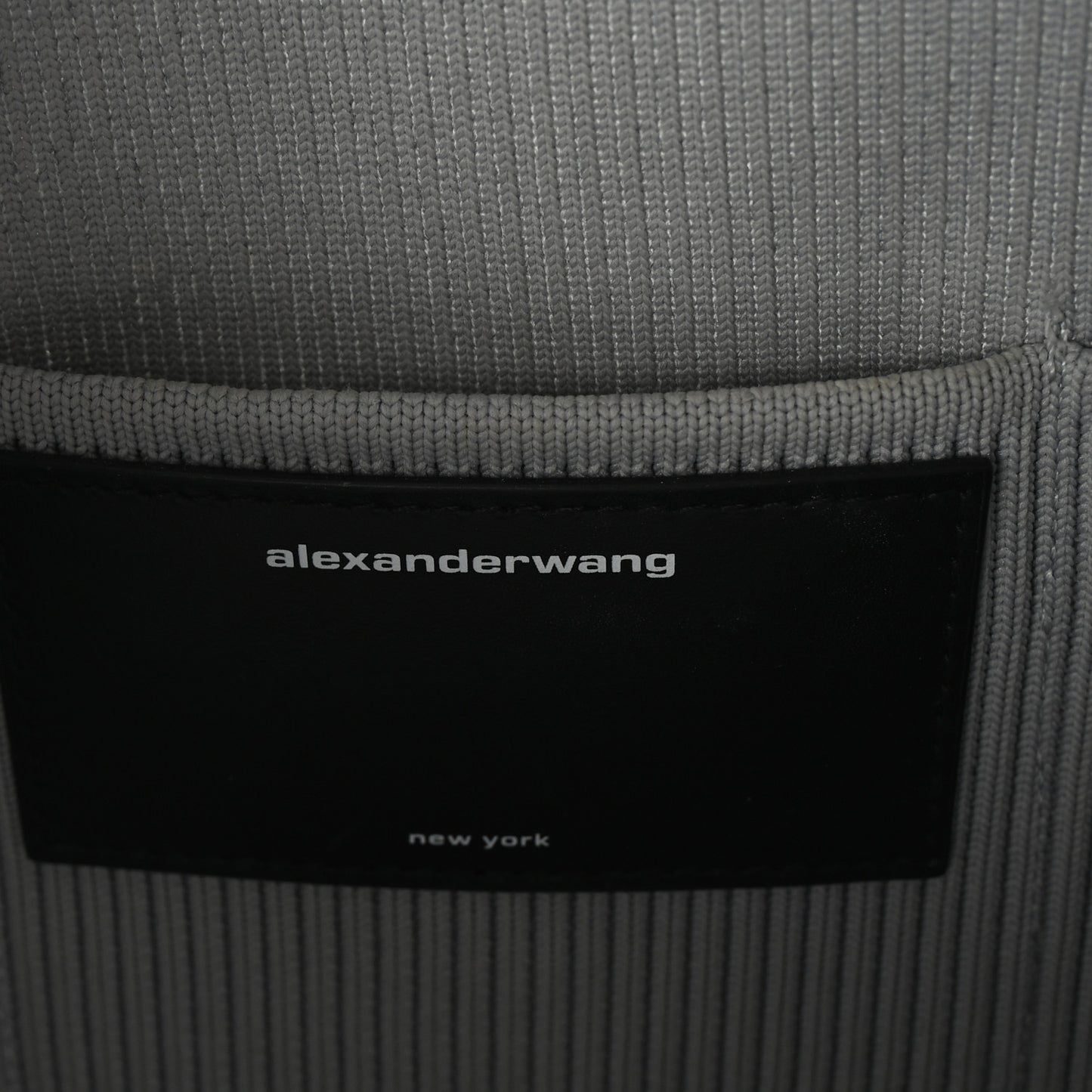 Metallic Ribbed Knit Small Ryan Bag Silver