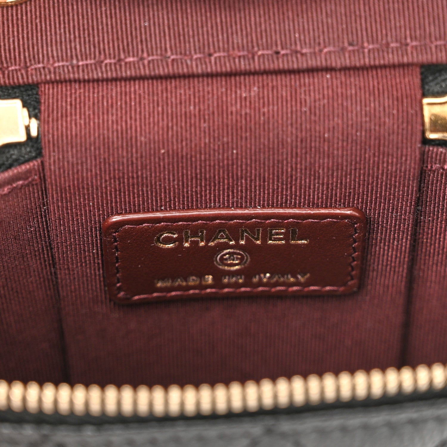Chanel Caviar Quilted Small Vertical Coco Beauty Vanity Case With Chain Black 6 of 11