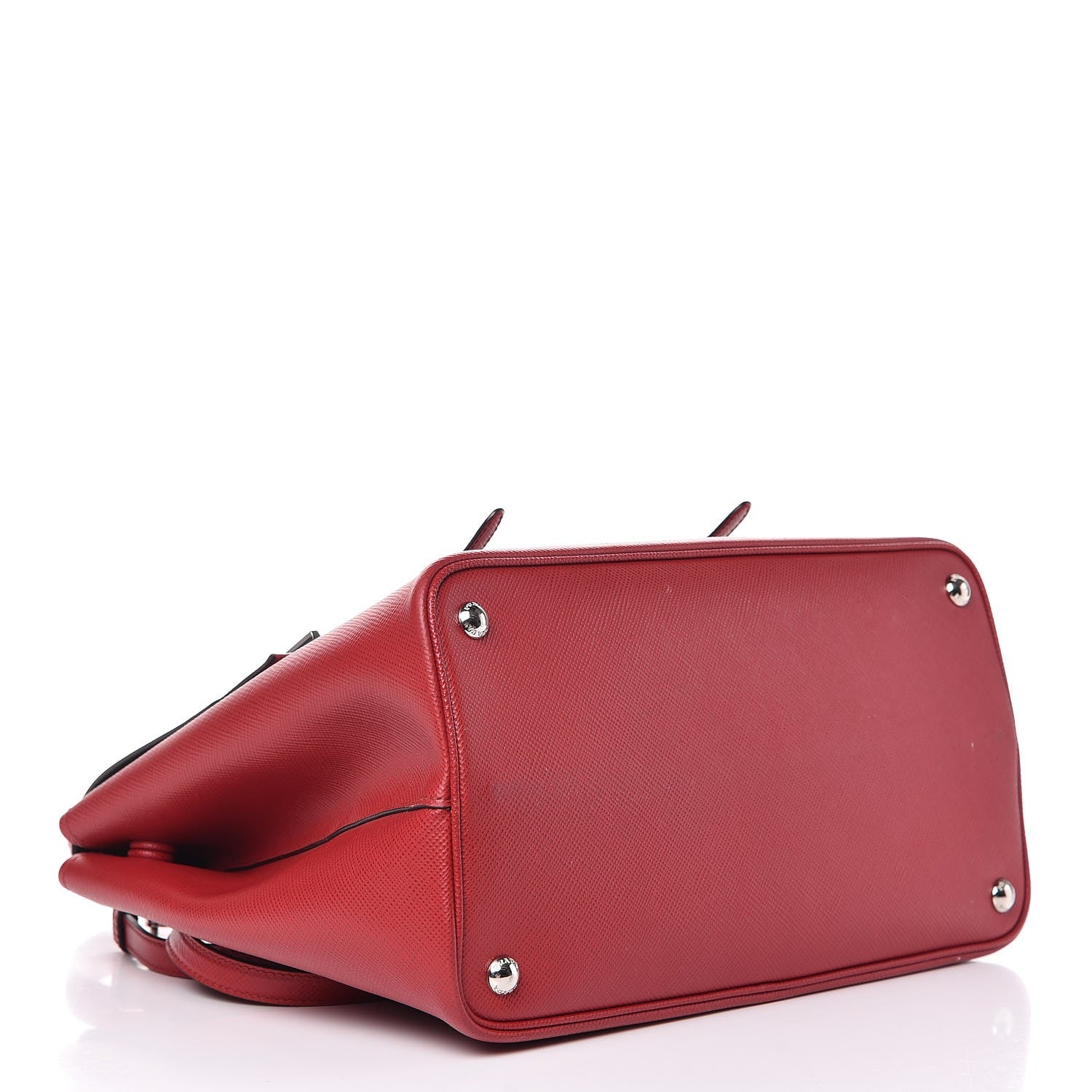 Prada Saffiano Cuir Convertible Top Handle Tote Fuoco 5 of 12