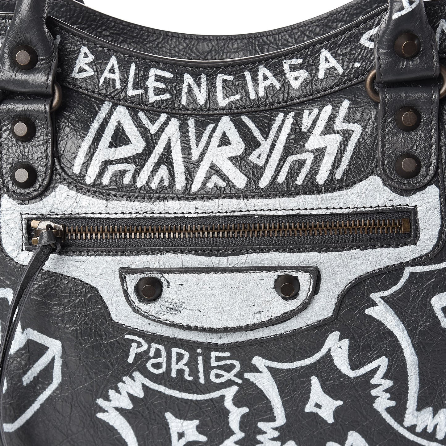 Agneau Arena Graffiti All Over Classic Hardware City Gris Fossile White