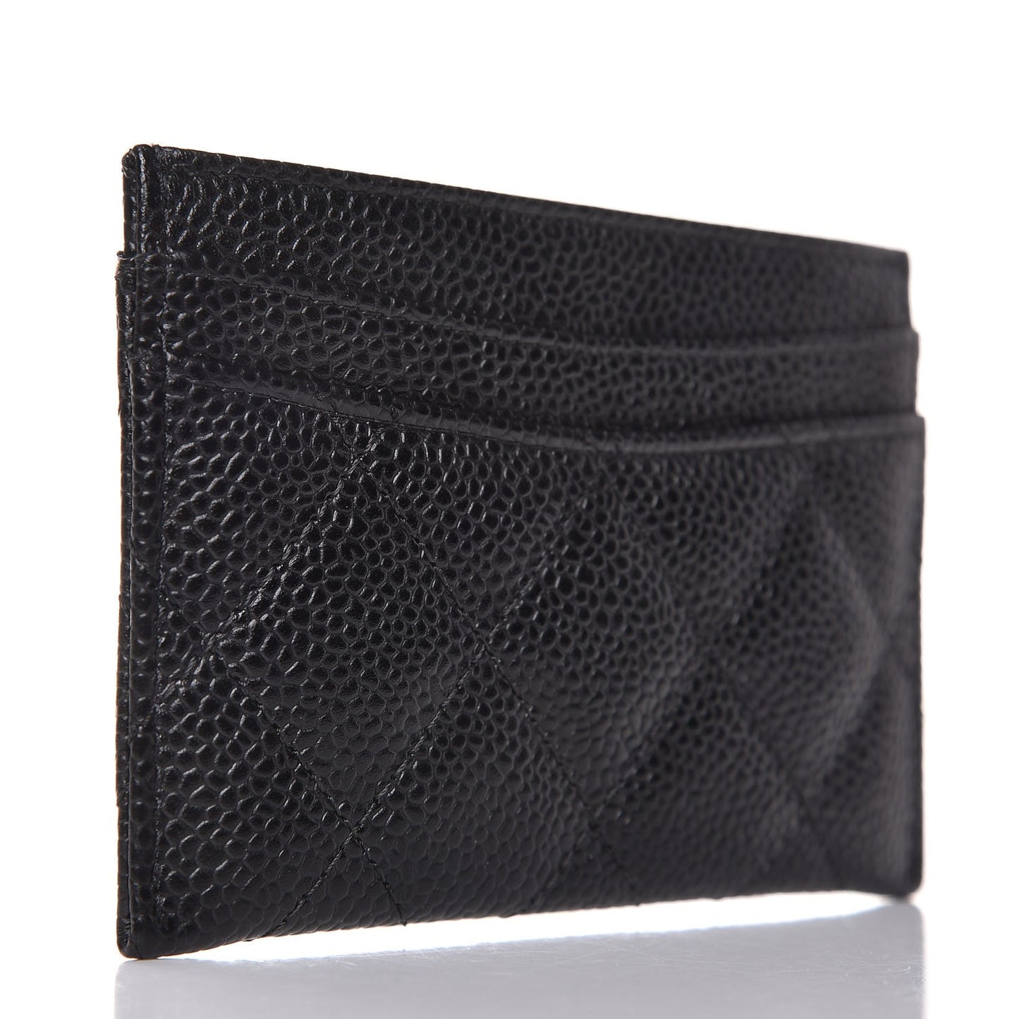 Caviar Quilted Card Holder Black